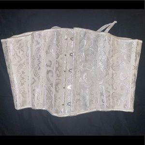 A white back lace up waist trainer